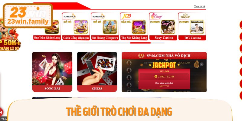 Kho trò chơi tại nhà cái SV66 đa dạng với nhiều siêu phẩm đặc sắc